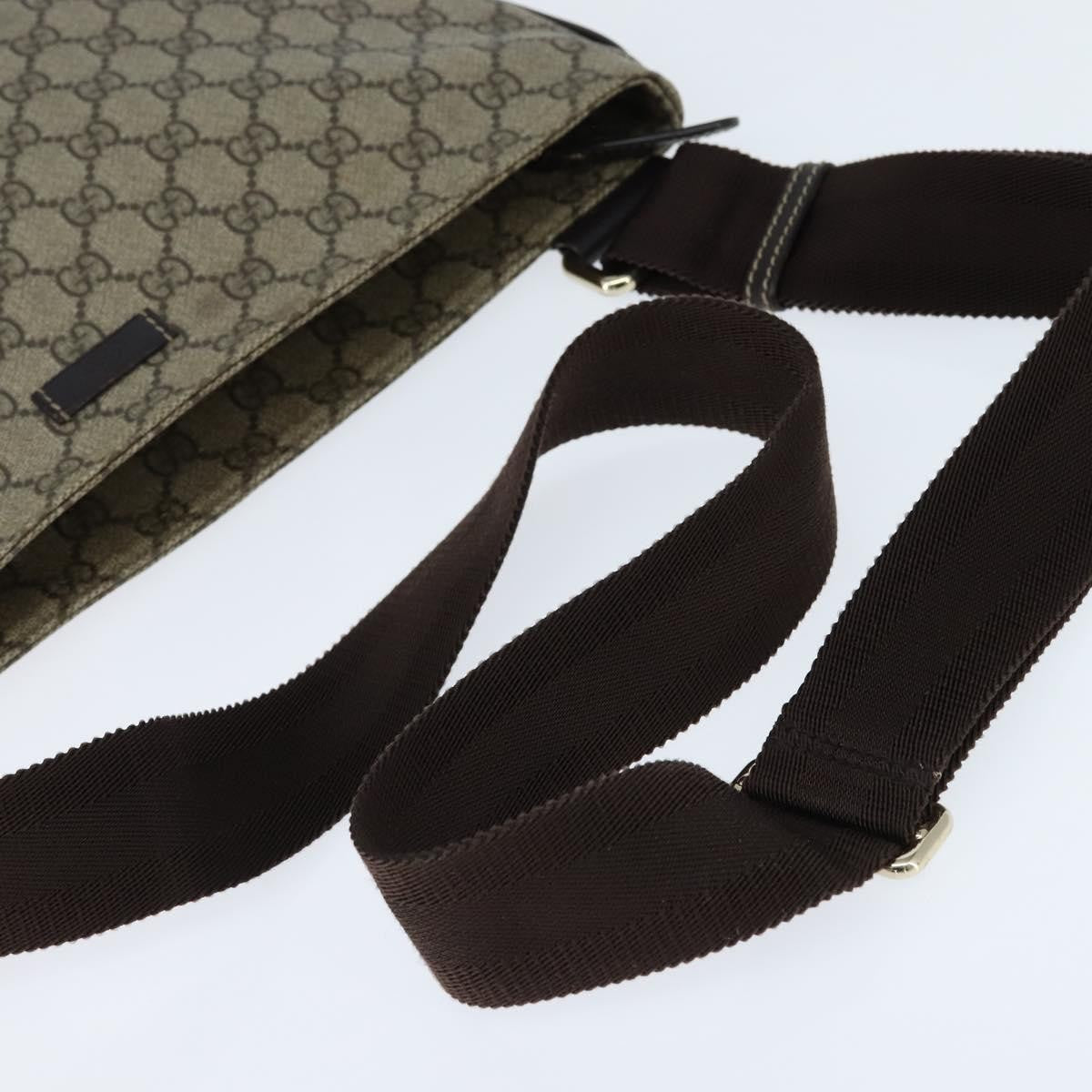 Gucci Zip Top Messenger Bag GG Coated Canvas, BEIGE, CANVAS, Shoulder bag