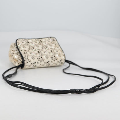 Chanel Floral CC Flap Bag Leather, WHITE, LEATHER, Shoulder bag