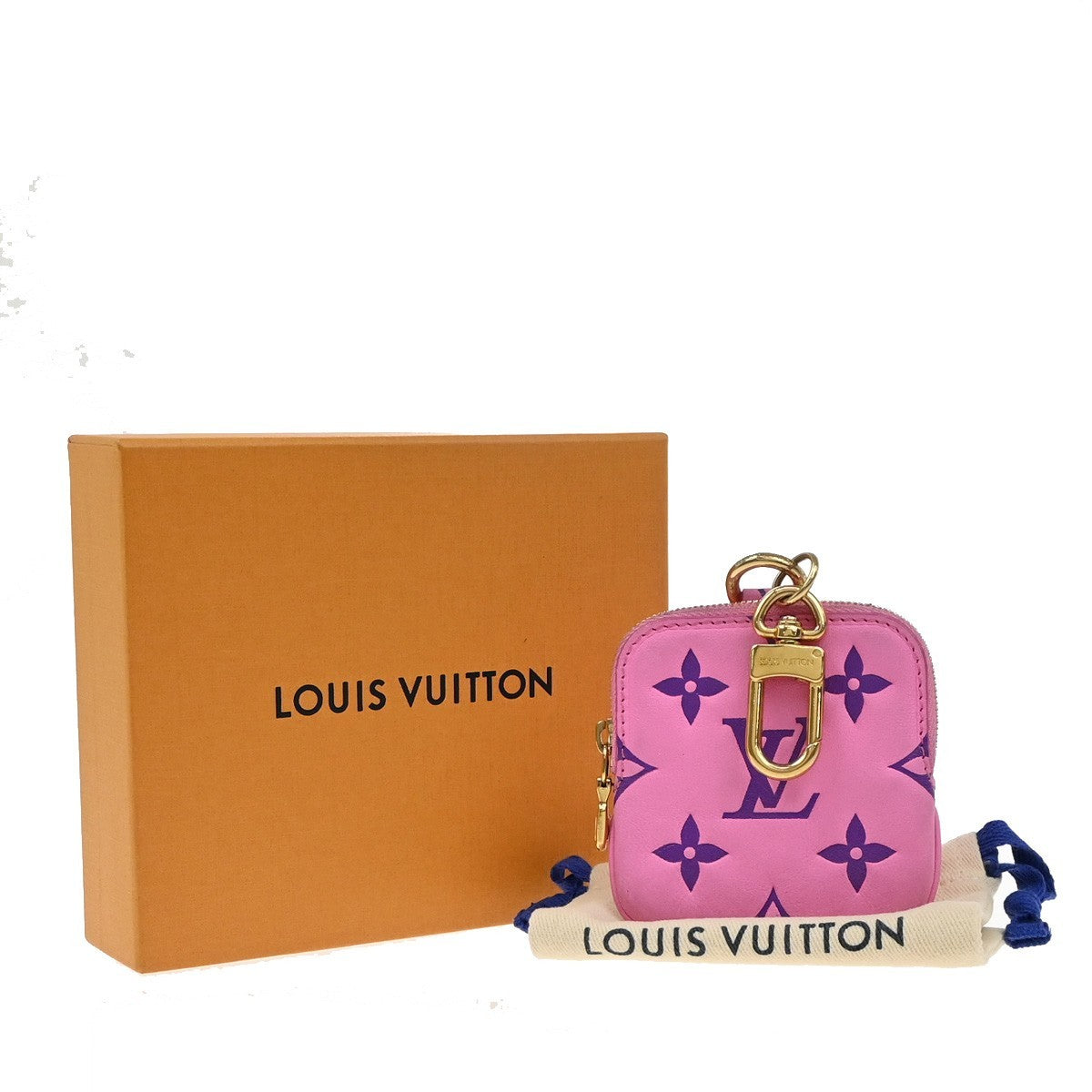 Louis Vuitton Lanyard Multipochette Coin Case Monogram Empreinte, PINK, LEATHER, Wallets
