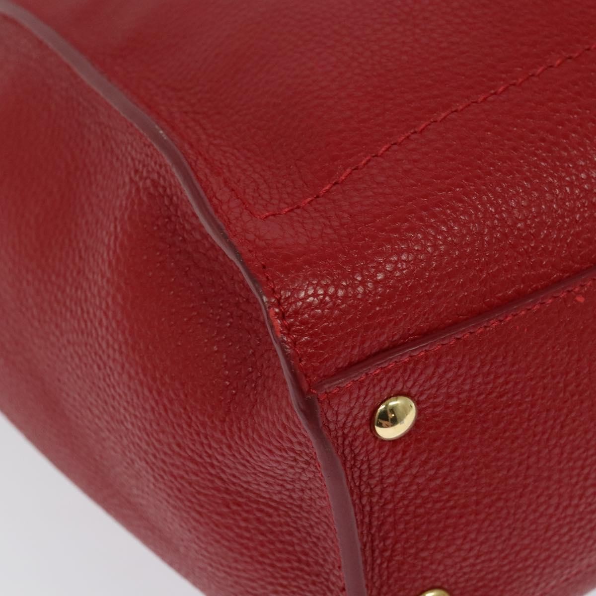 Salvatore Ferragamo Amy Tote Pebbled Leather, RED, LEATHER, Tote bag