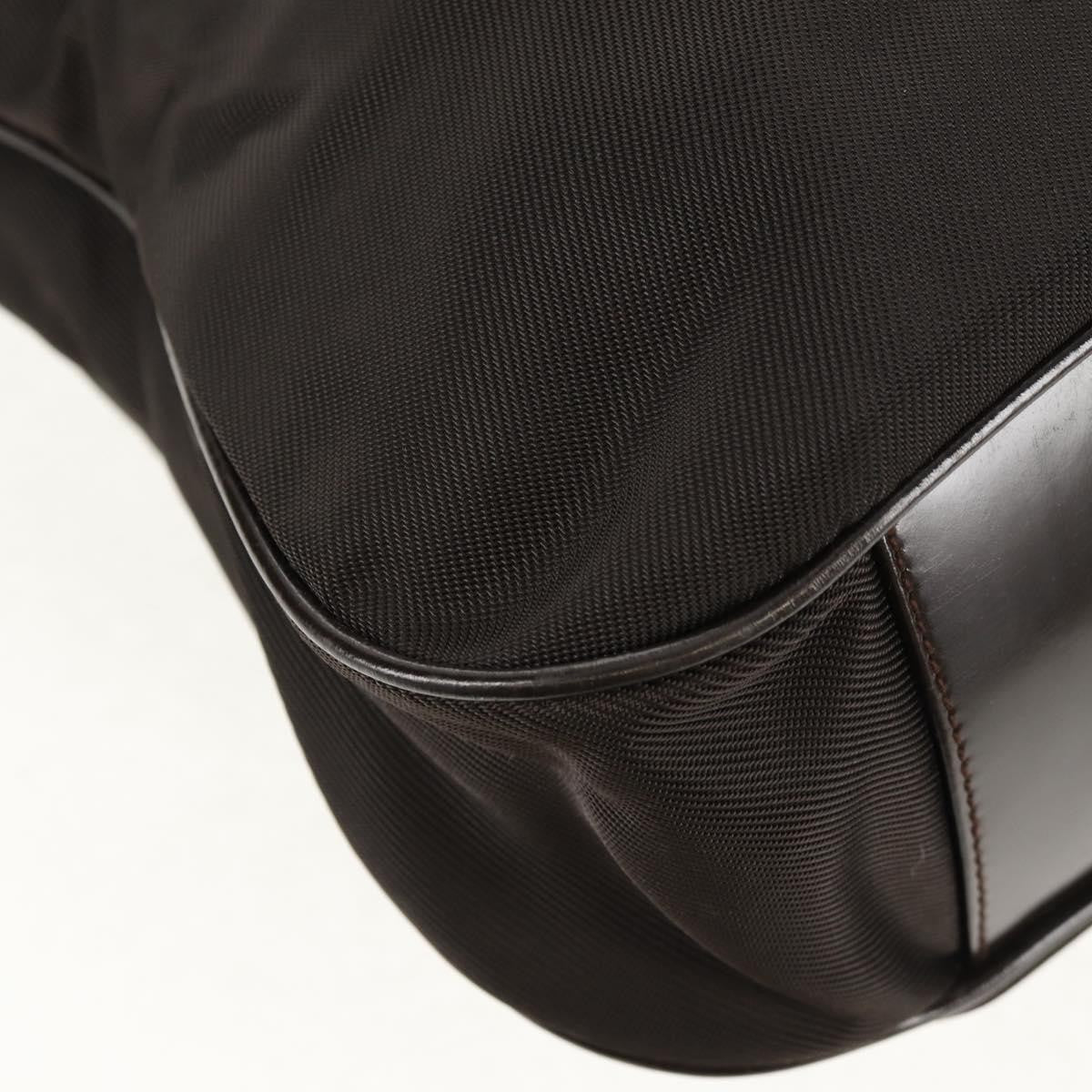 Gucci Vintage Bamboo Shoulder Bag Nylon, BROWN, NYLON, Shoulder bag