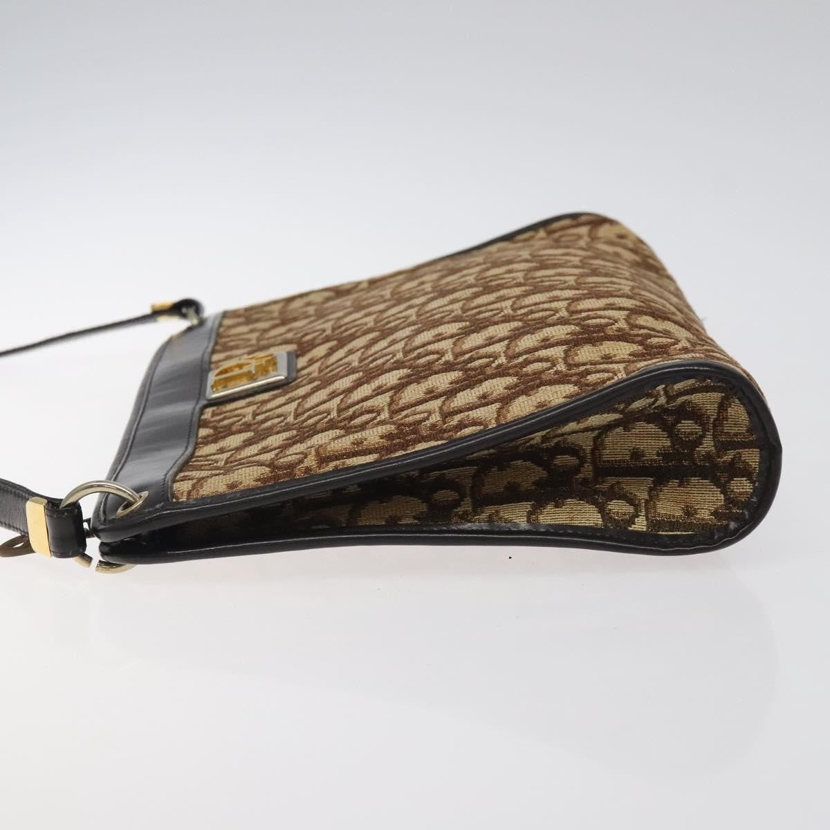Christian Dior Vintage Trotter Shoulder Bag Canvas, BROWN, CANVAS, Shoulder bag