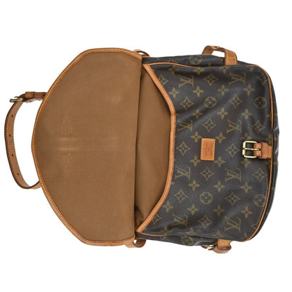 Louis Vuitton Saumur Handbag Monogram Canvas, BROWN, CANVAS, Shoulder bag