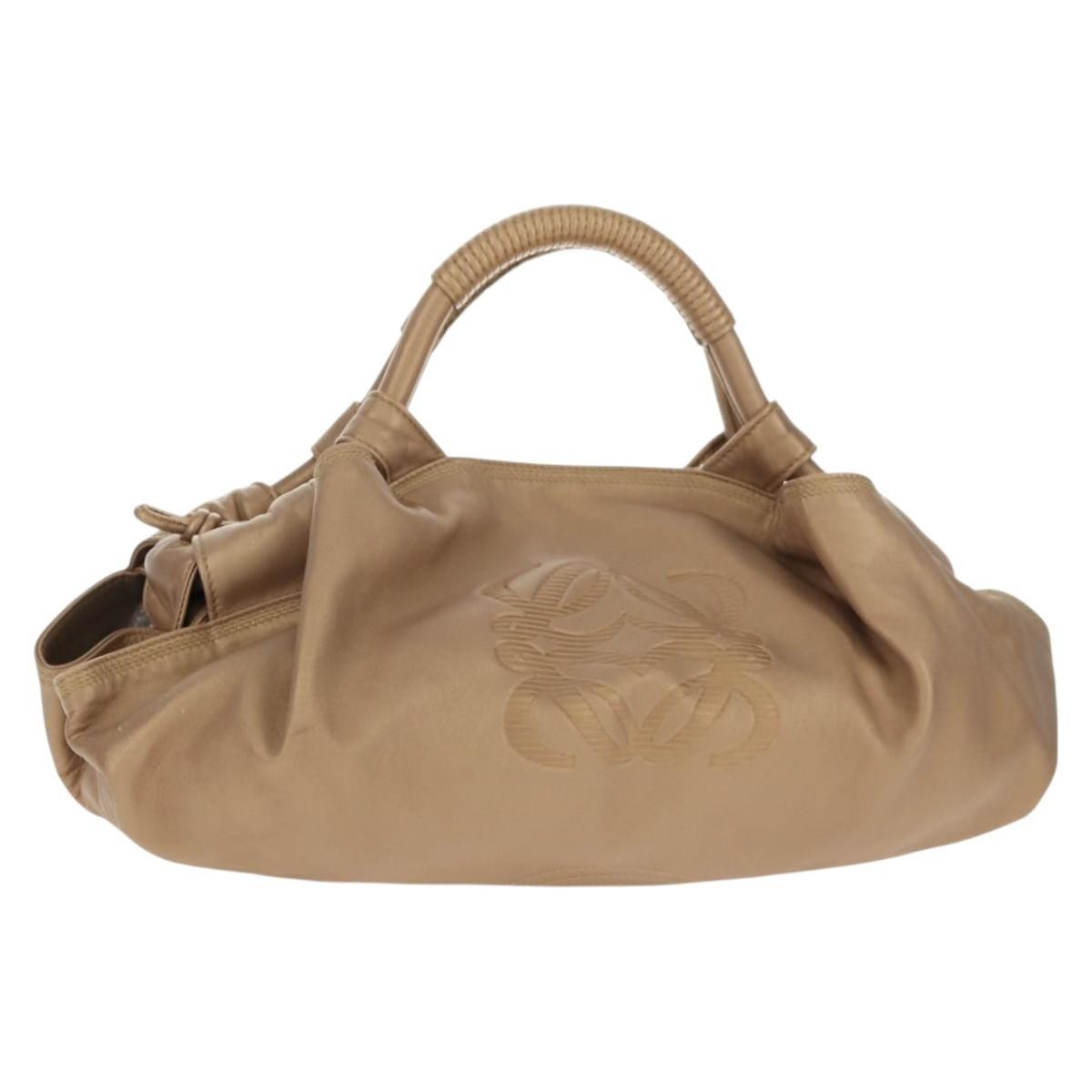 Loewe Anagram Logo Nappa Aire Hand Bag Leather, GOLD, LEATHER, Handbag