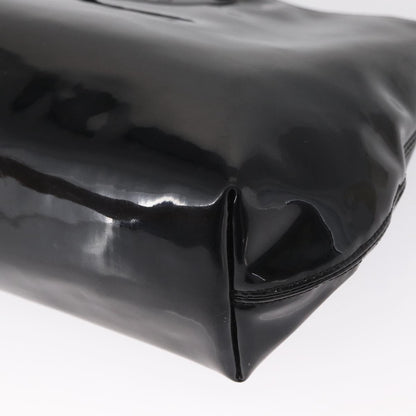 Celine Circle Logo Handbag Patent Leather, BLACK, PATENT_LEATHER, Handbag