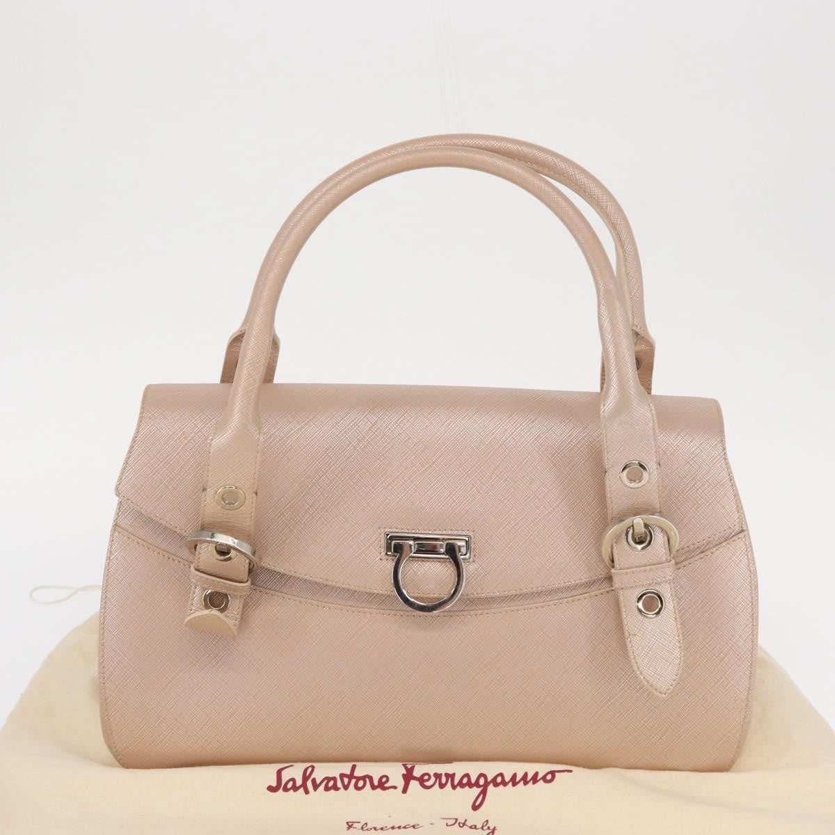 Salvatore Ferragamo Gancini Shoulder Bag Leather, PINK, LEATHER, Shoulder bag