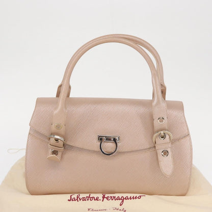 Salvatore Ferragamo Gancini Shoulder Bag Leather, PINK, LEATHER, Shoulder bag