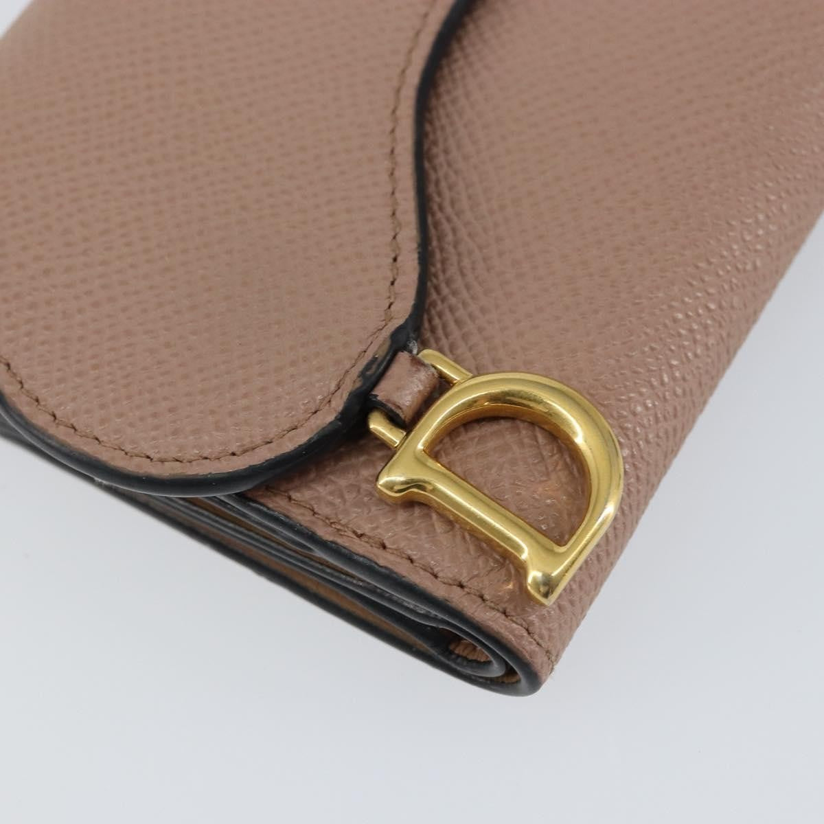 Christian Dior Saddle Lotus Wallet Leather, BEIGE, LEATHER, Wallets