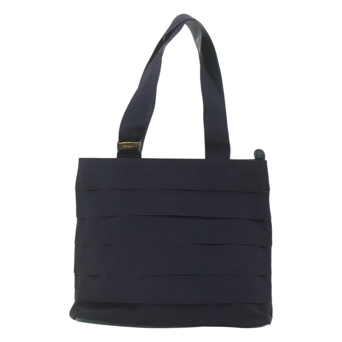 Salvatore Ferragamo Vala tote Canvas, NAVY, CANVAS, Tote bag