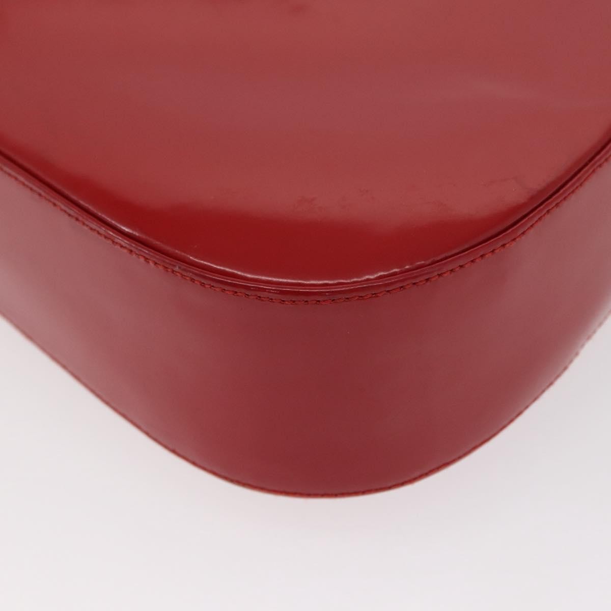 Salvatore Ferragamo Gancini Shoulder Bag Leather, RED, PATENT_LEATHER, Shoulder bag