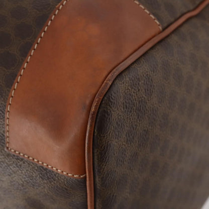 Celine Vintage Macadam Boston bag Canvas and Leather, BROWN, CANVAS, Travel bag