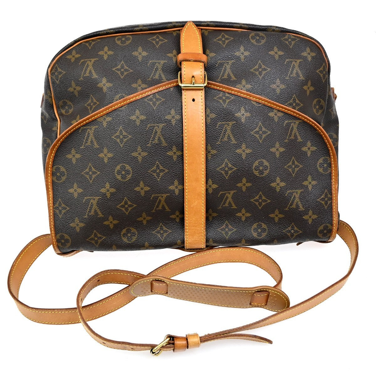 Louis Vuitton Saumur Handbag Monogram Canvas, Brown, Canvas, Shoulder Bag