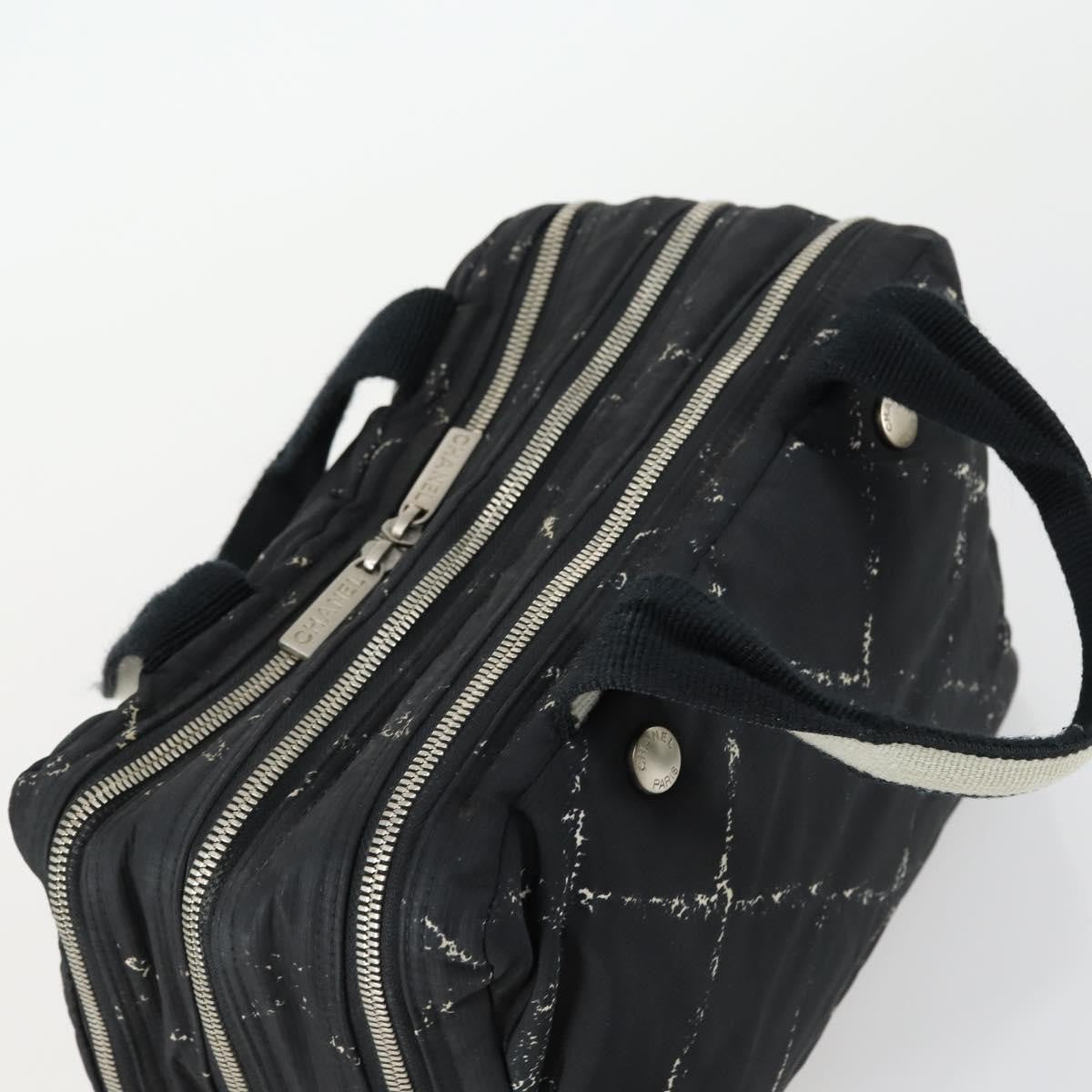 Chanel Travel Line Boston Bag Printed Nylon, BLACK, NYLON, Handbag