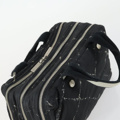 Chanel Travel Line Boston Bag Printed Nylon, BLACK, NYLON, Handbag