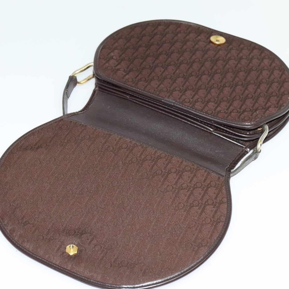 Christian Dior Vintage Trotter Flap Shoulder Bag Canvas, BROWN, CANVAS, Shoulder bag