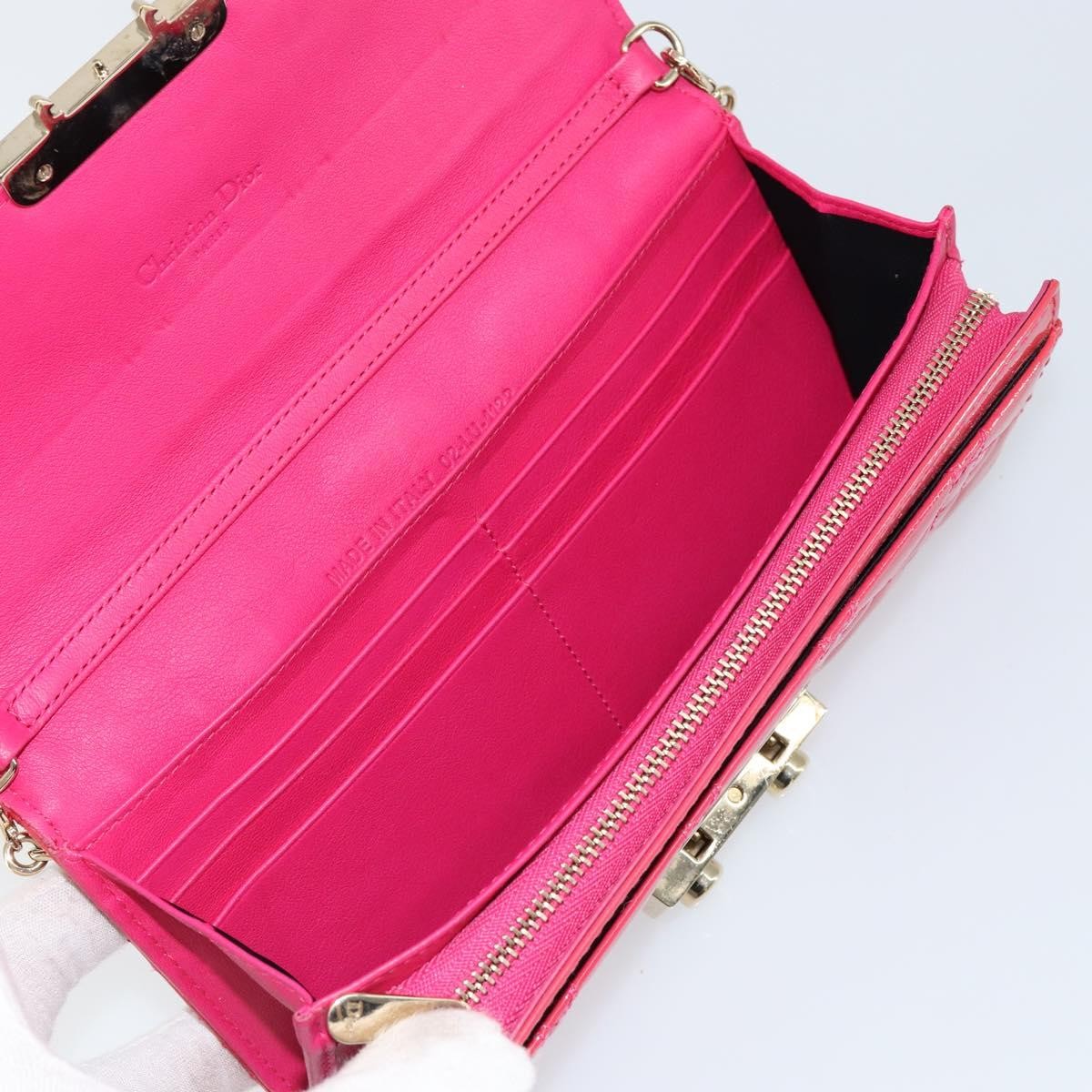 Christian Dior New Lock Pouch Cannage Quilt Patent, PINK, PATENT_LEATHER, Clutche & pouche