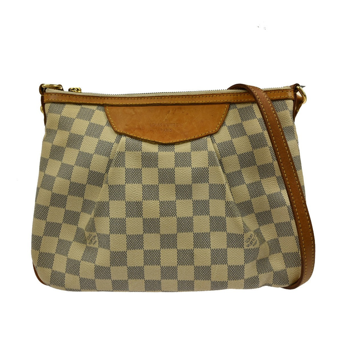 Louis Vuitton Siracusa Handbag Damier, WHITE, CANVAS, Shoulder bag