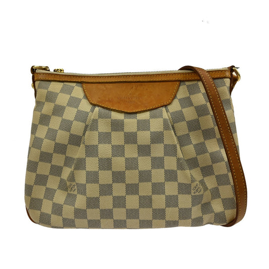 Louis Vuitton Siracusa Handbag Damier, WHITE, CANVAS, Shoulder bag