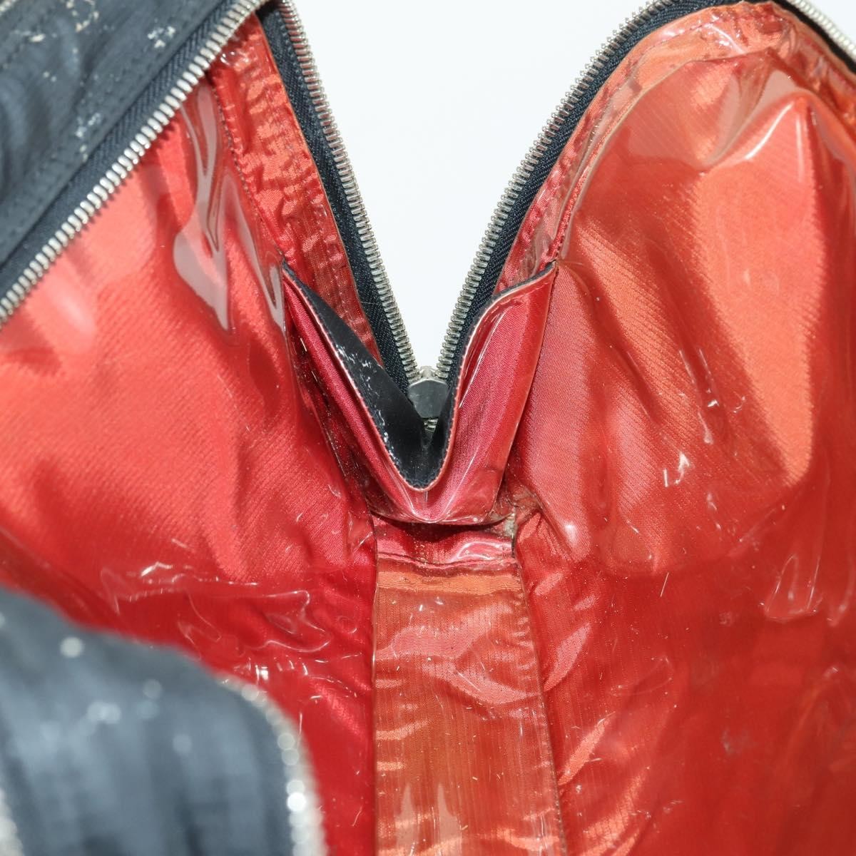 Chanel Travel Line Boston Bag Printed Nylon, BLACK, NYLON, Handbag