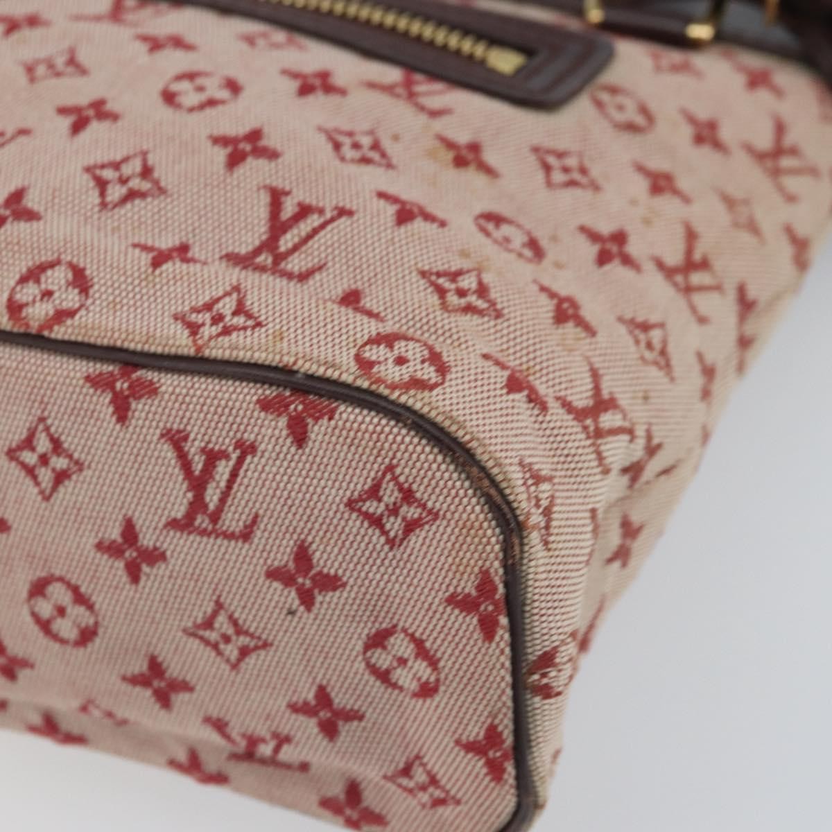 Louis Vuitton Lucille Handbag Mini Lin, RED, CANVAS, Handbag