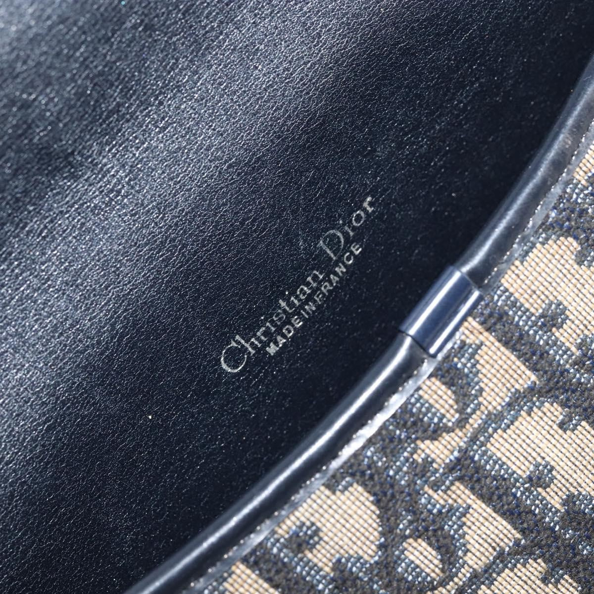 Christian Dior Vintage Trotter Shoulder Bag Canvas, NAVY, CANVAS, Shoulder bag