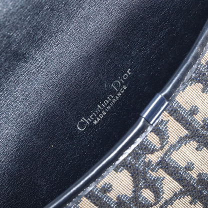 Christian Dior Vintage Trotter Shoulder Bag Canvas, NAVY, CANVAS, Shoulder bag