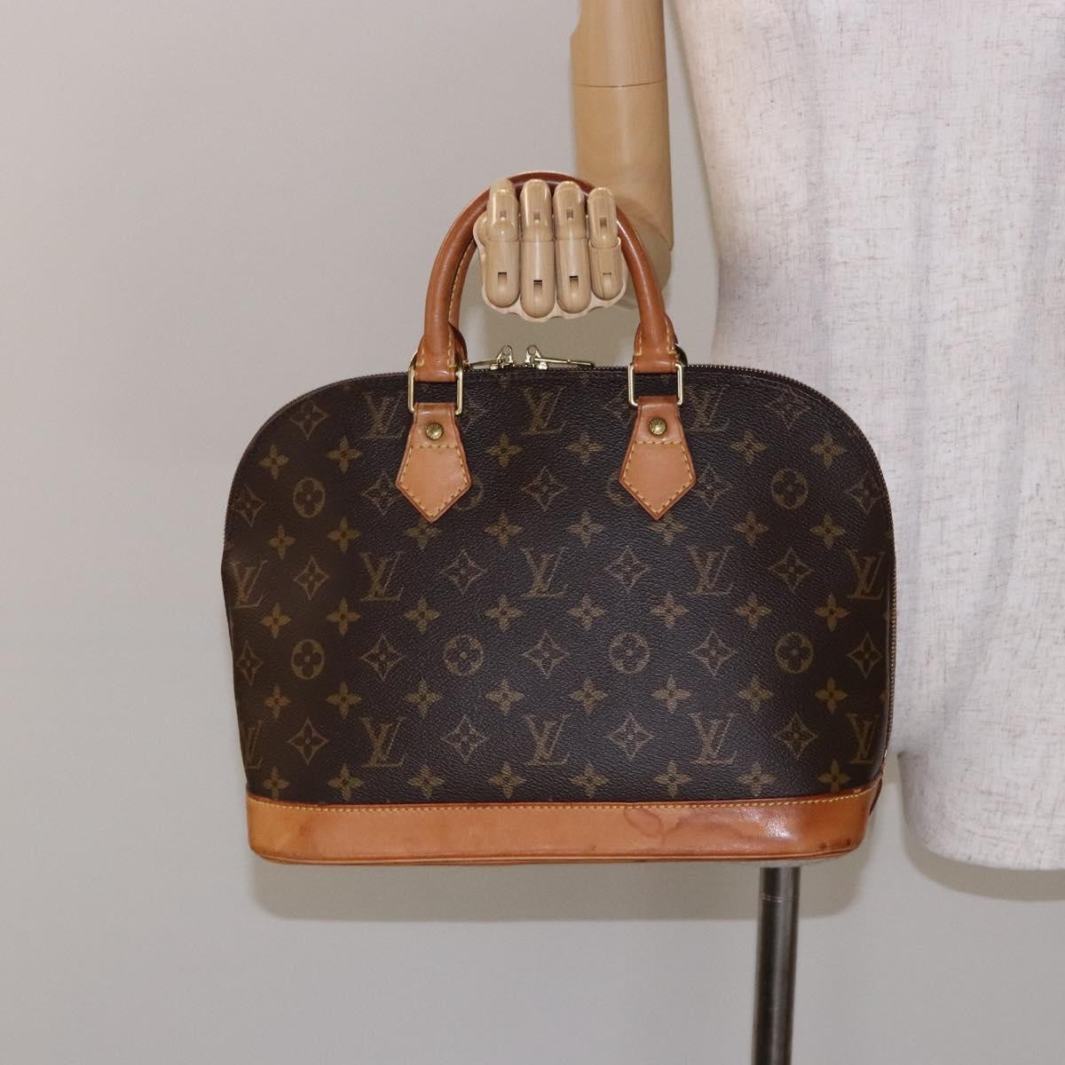 Louis Vuitton Alma Handbag Monogram Canvas, BROWN, CANVAS, Handbag