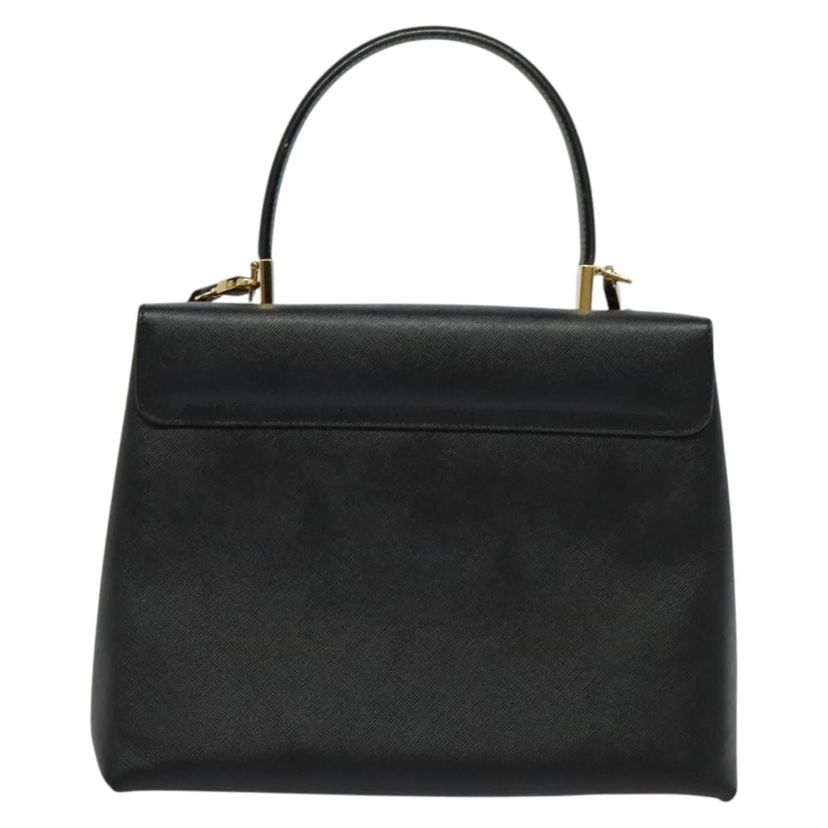 Salvatore Ferragamo Gancini Convertible Top Handle Bag Leather, BLACK, LEATHER, Handbag