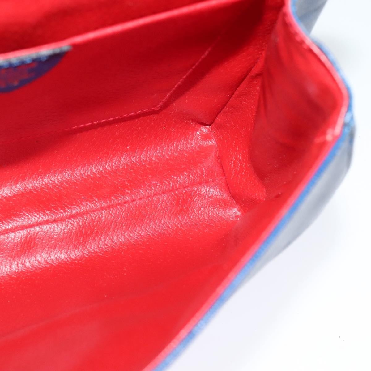 Celine Vintage Circle Logo Crossbody Bag Leather, BLUE, LEATHER, Crossbody bag