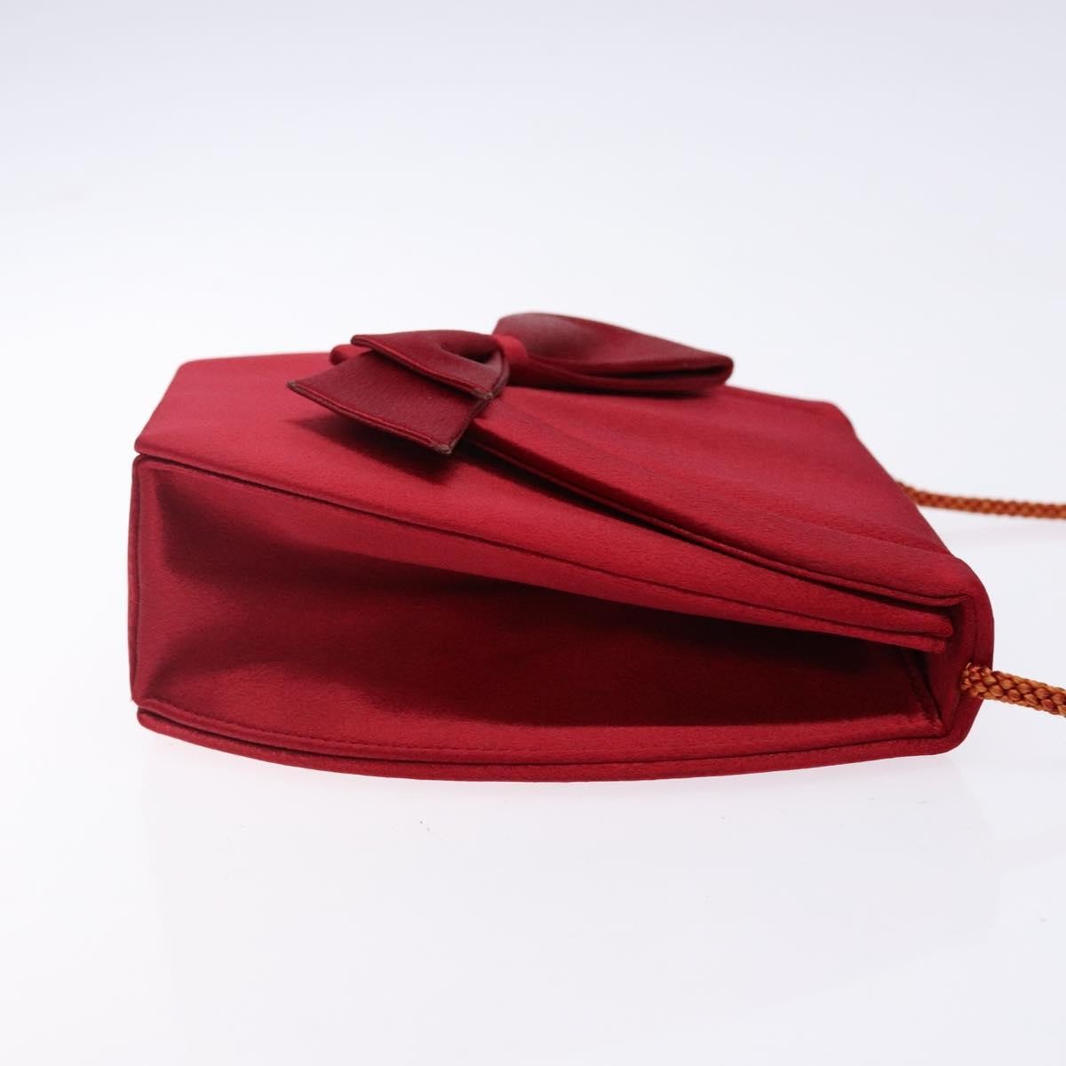 Saint Laurent Vintage Flap Crossbody Bag Silk, RED, SATIN, Clutche & pouche