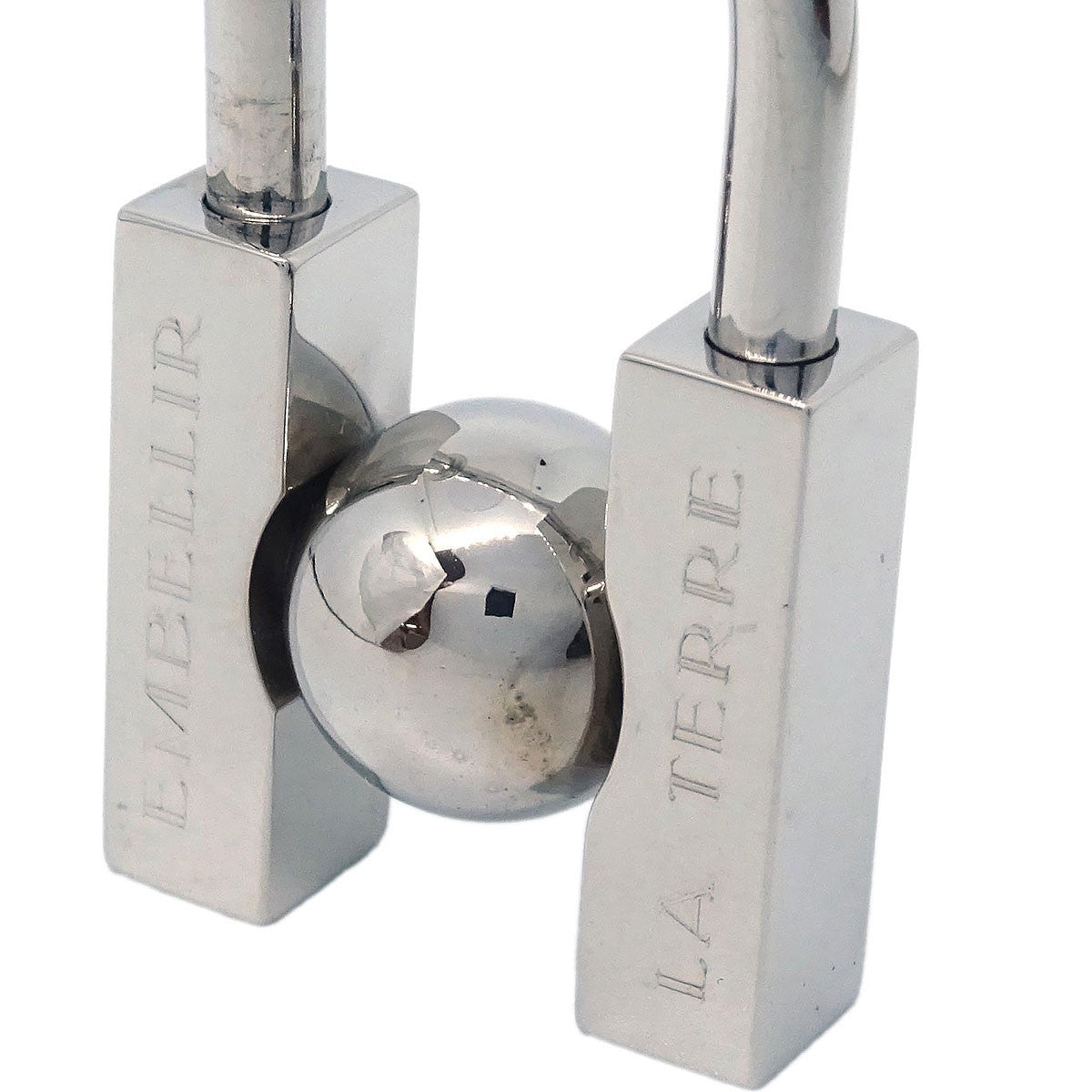 Hermes LHomme Peut Embellir La Terre Cadena Lock Charm Metal, SILVER, SILVER_PLATED, Charms and Keychains
