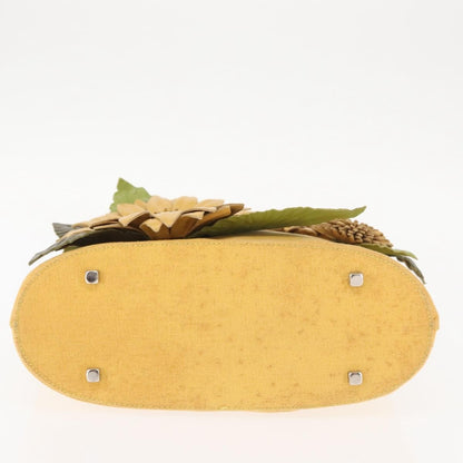 Salvatore Ferragamo Flower tote Canvas, YELLOW, CANVAS, Tote bag