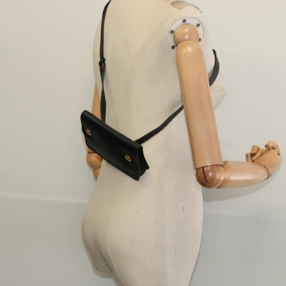 Hermes Pochette Green Waist Bag Leather, BLACK, LEATHER, Clutche & pouche