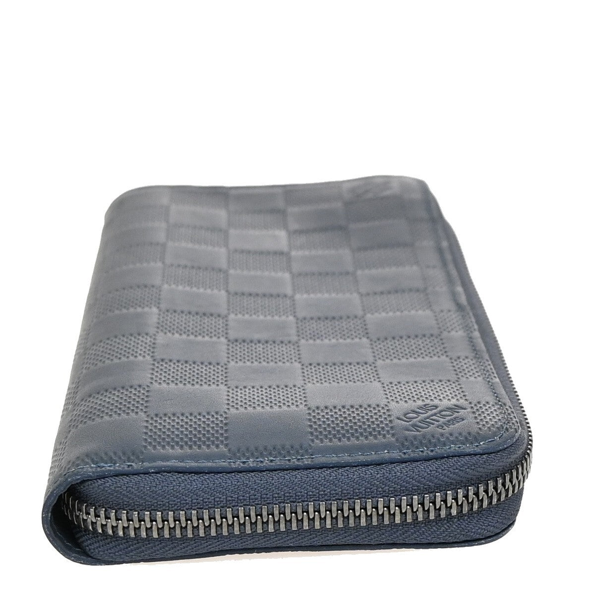 Louis Vuitton Zippy wallet vertical Damier Infini Leather, BLUE, LEATHER, Wallets