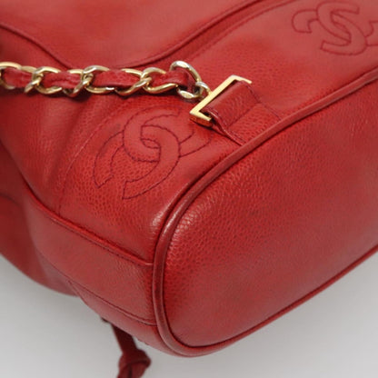 Chanel Vintage Backpack Caviar, RED, LEATHER, Backpack