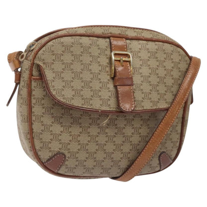 Celine Macadam Shoulder Bag PVC Leather, BEIGE, CANVAS, Shoulder bag