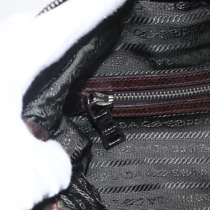 Prada Convertible Tote Printed Tessuto, BROWN, NYLON, Tote bag