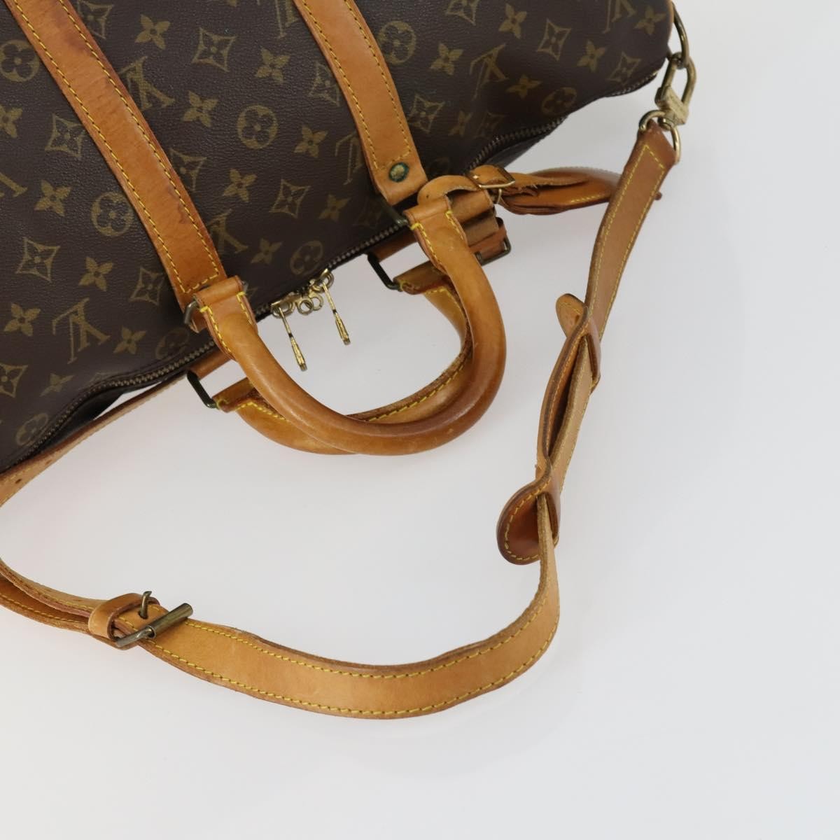 Louis Vuitton Keepall Bandouliere Bag Monogram Canvas, BROWN, CANVAS, Travel bag