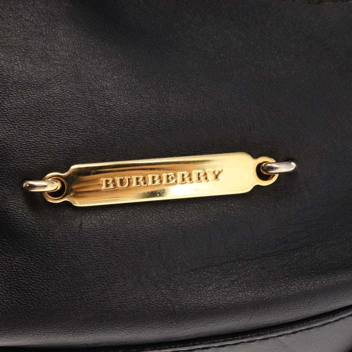 Burberry Vintage Tote Leather, BLACK, LEATHER, Tote bag
