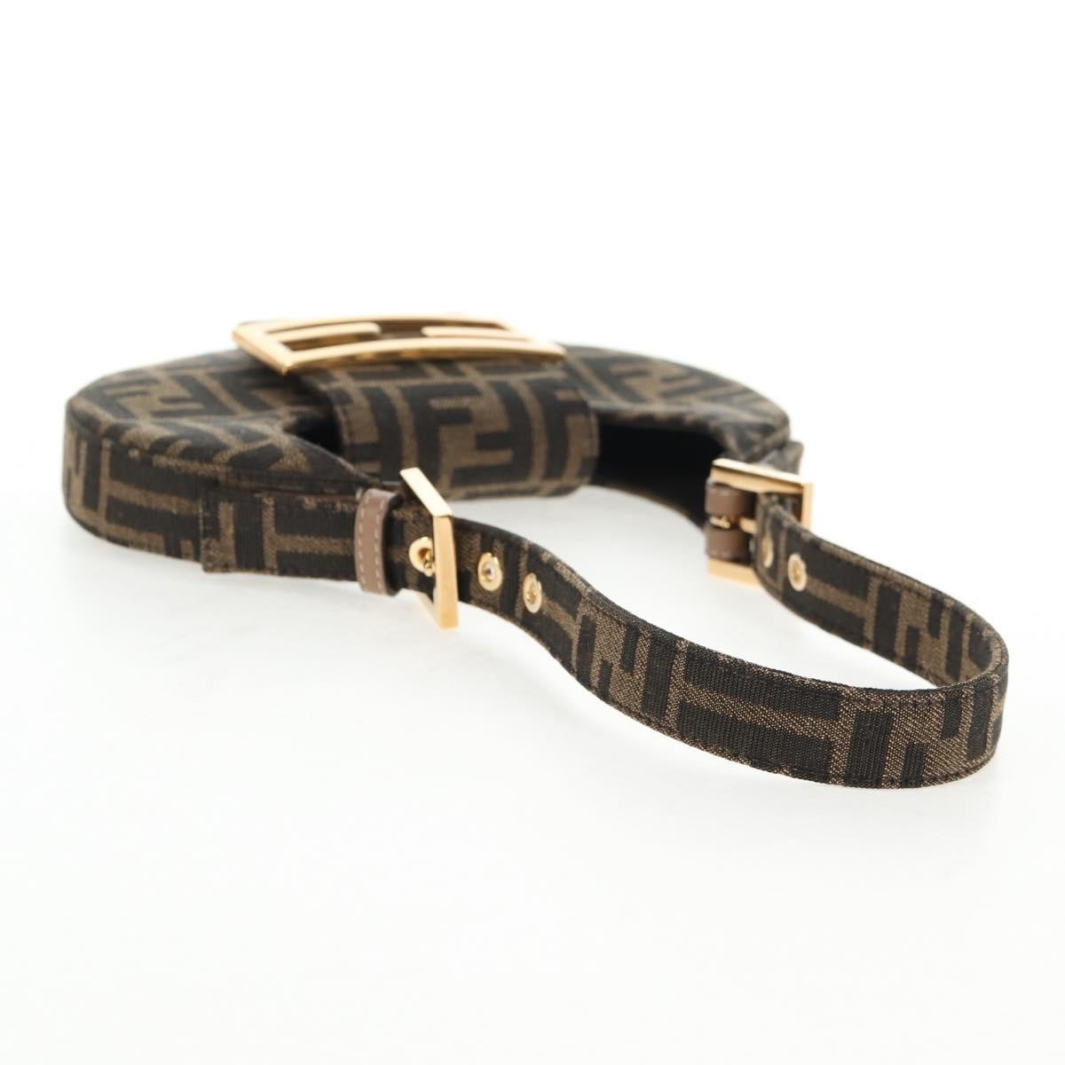 Fendi Cookie Hobo Zucca Canvas, BROWN, CANVAS, Handbag