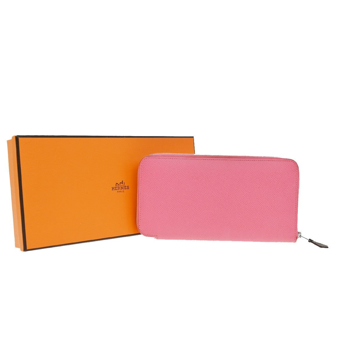 Hermes Azap Zip Around Wallet Silk'in Epsom, PINK, CALFSKIN, Wallets