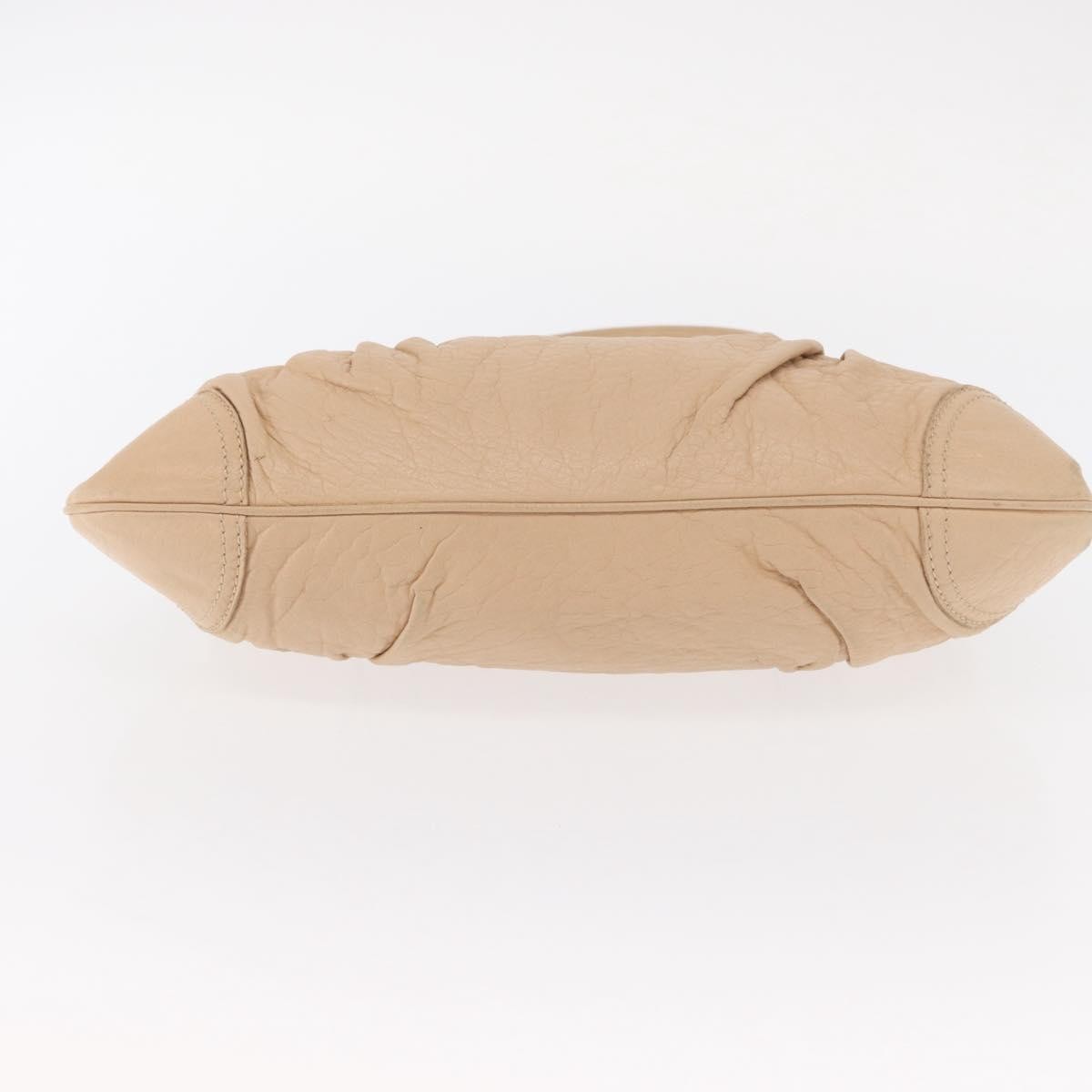 Salvatore Ferragamo Gancini handbag Leather, BEIGE, LEATHER, Handbag