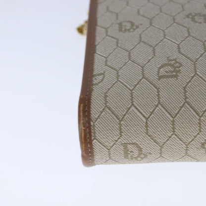 Christian Dior Vintage Honeycomb chain Canvas, BEIGE, CANVAS, Shoulder bag