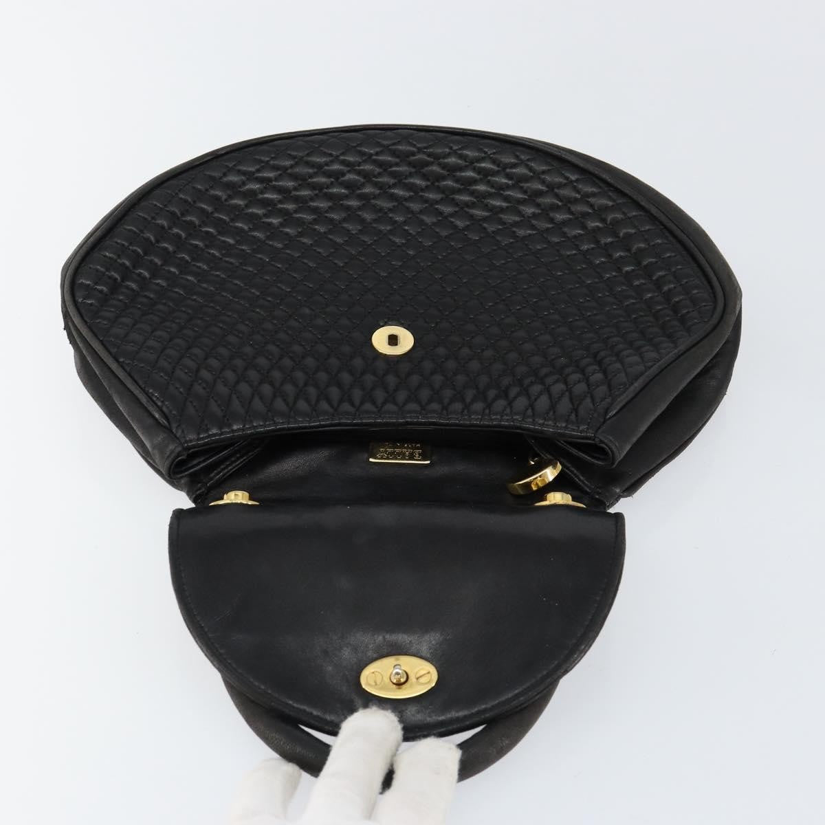 Bally Vintage Handbag Quilted Leather, BLACK, LEATHER, Handbag