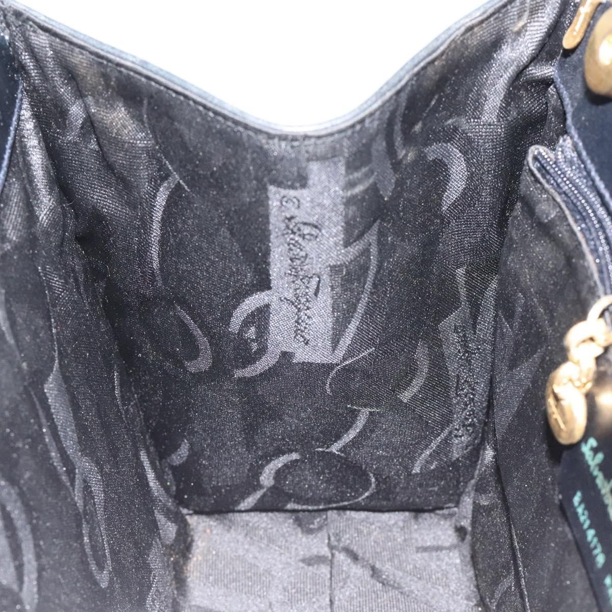 Salvatore Ferragamo Convertible Vara Bow Tote Leather, NAVY, LEATHER, Tote bag