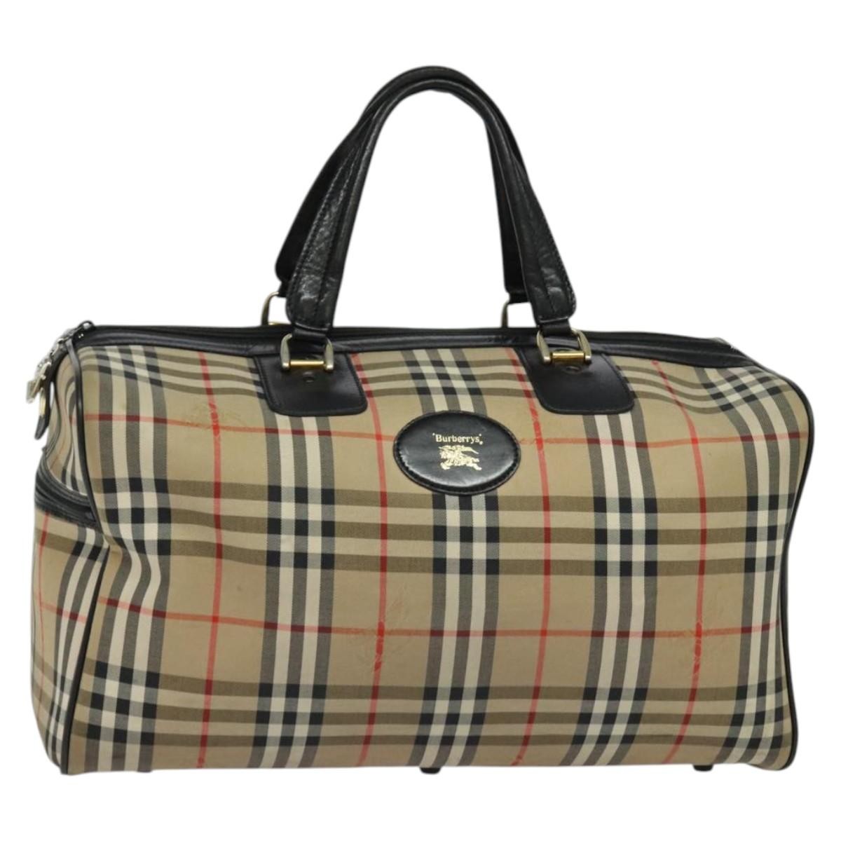 Burberry Nova check boston bag Canvas, BEIGE, CANVAS, Travel bag