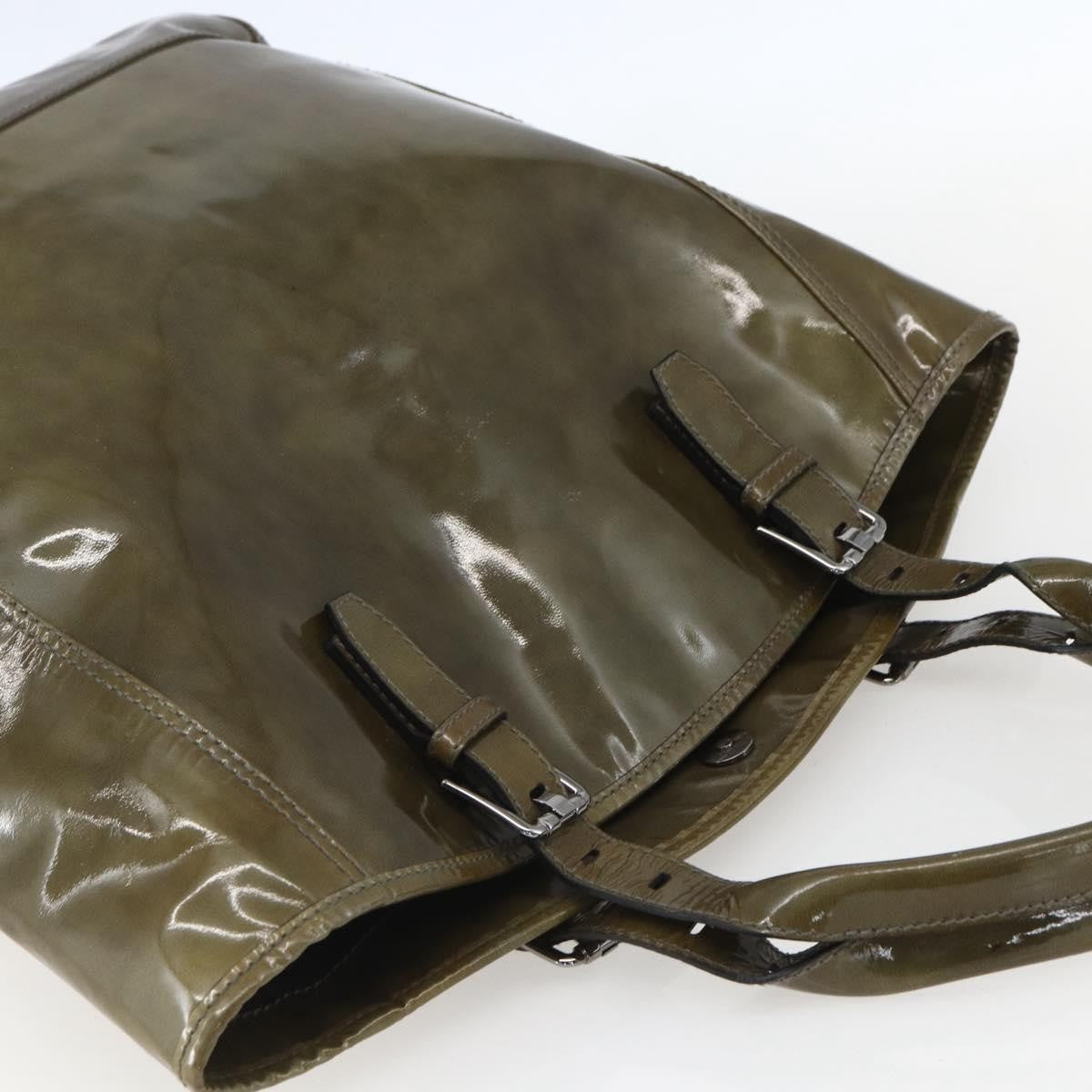 Salvatore Ferragamo Vintage Tote bag Leather, GREEN, PATENT_LEATHER, Tote bag