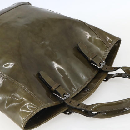 Salvatore Ferragamo Vintage Tote bag Leather, GREEN, PATENT_LEATHER, Tote bag