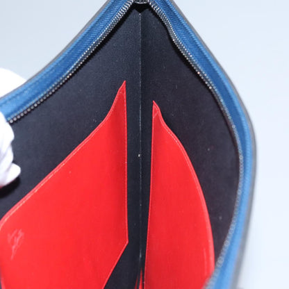 Christian Louboutin Trictrac Portfolio Bag Leather and Spiked Leather, BLUE, LEATHER, Handbag