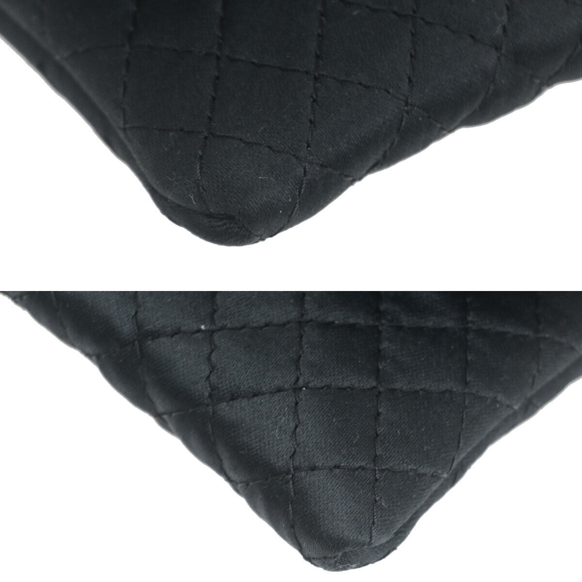 Chanel CC Logo Micro Matelasse Shoulder Bag Pouch Canvas, BLACK, CANVAS, Shoulder bag